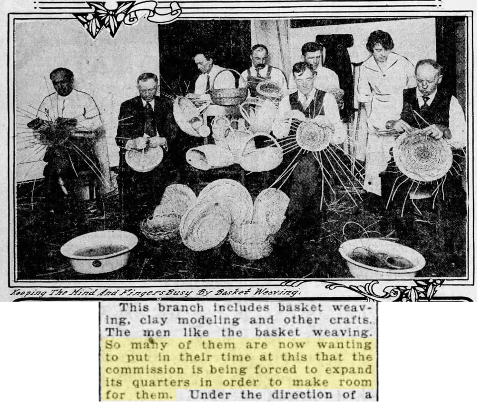 "So many of them are now wanting to put in their time at [basket weaving] that the commission is being forced to expand its quarters"